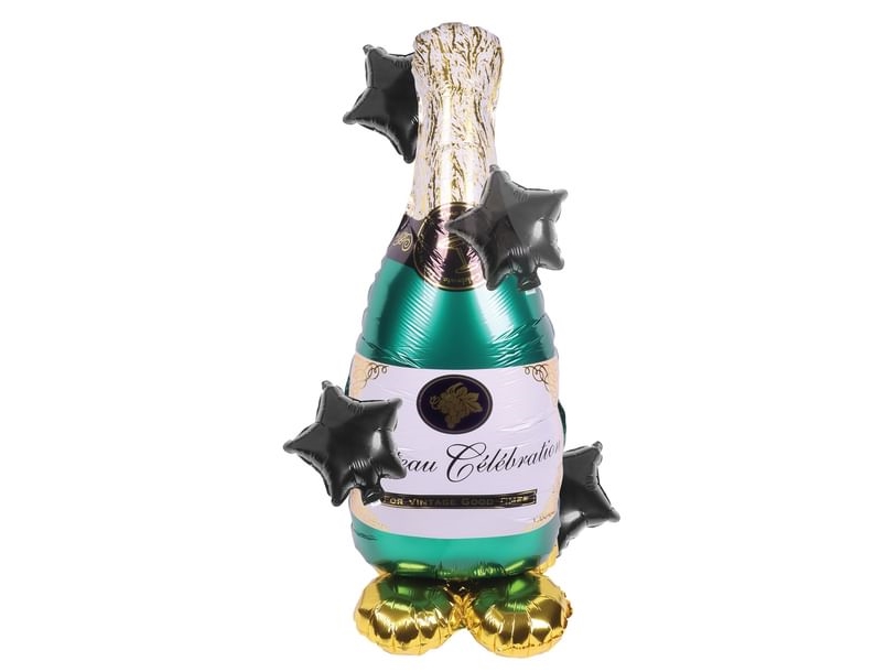 Stehende Sektflasche Folienballon