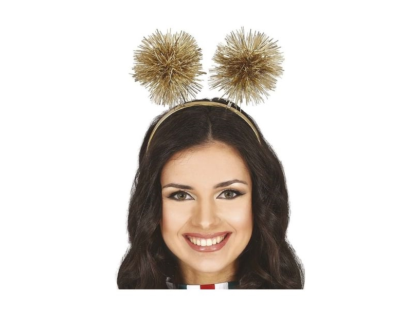 Haarband Mit Goldenem Pompon