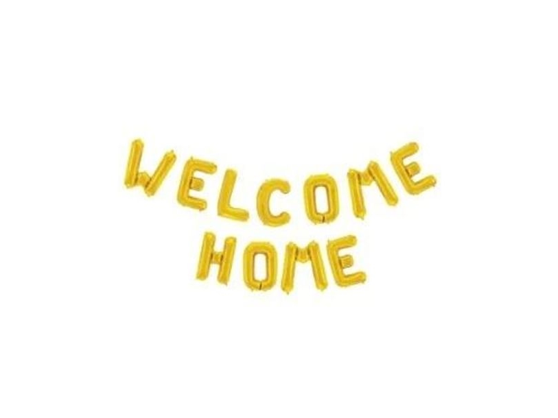 Folieballon Welcome Home, Guld
