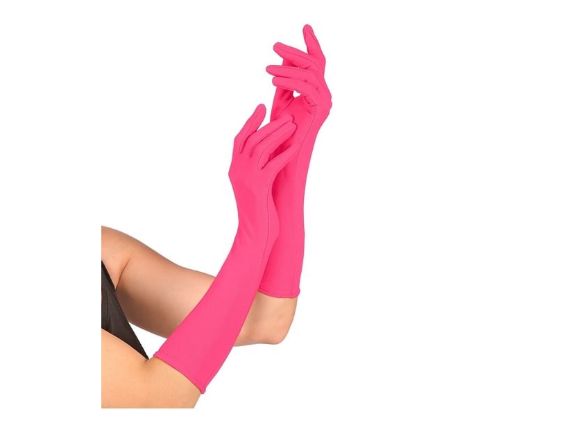 Neonpink Lange Handsker