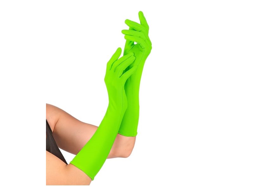 Neongrüne Lange Handschuhe