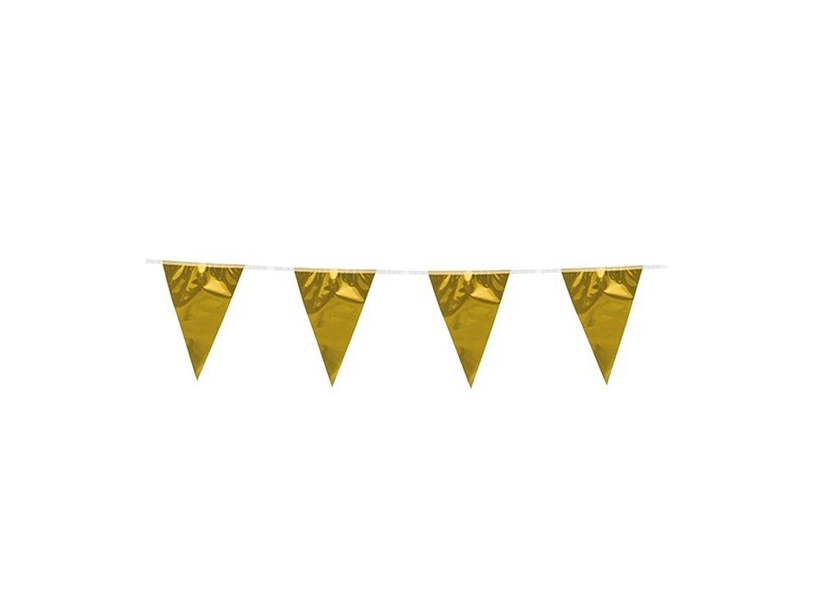 Goldene Wimpelgirlande, Metallisch