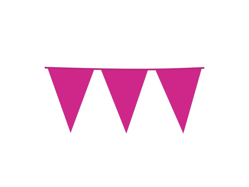 Hot Pink Vimpelguirlande, Stor