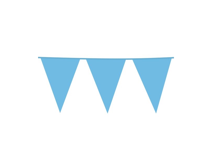 Hellblaue Wimpelgirlande, Groß