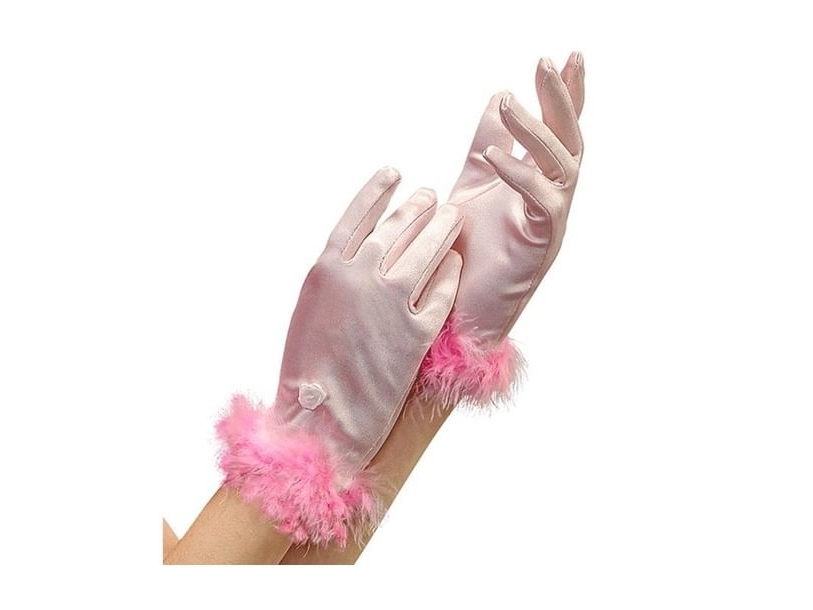 Lyserøde Satin Handsker, Barn