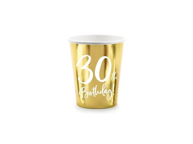 Gold Pappbecher 30 Jahre