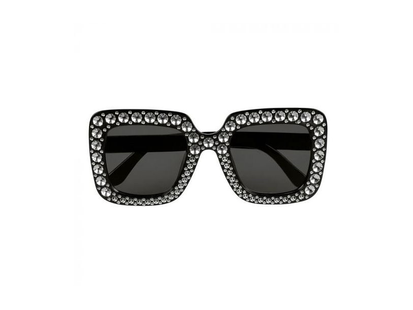 Schwarze Bling-Bling-Brille