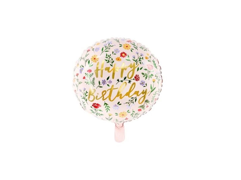 Happy birthday folieballong med blommor | Skola & Hobby - Festdekorera - Ballonger | GameStuff