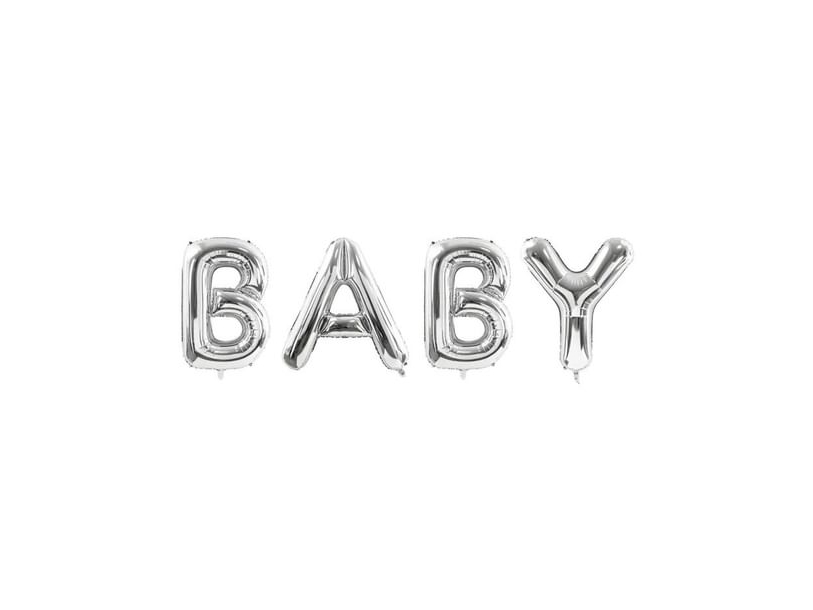 Sølv Baby Folieballon