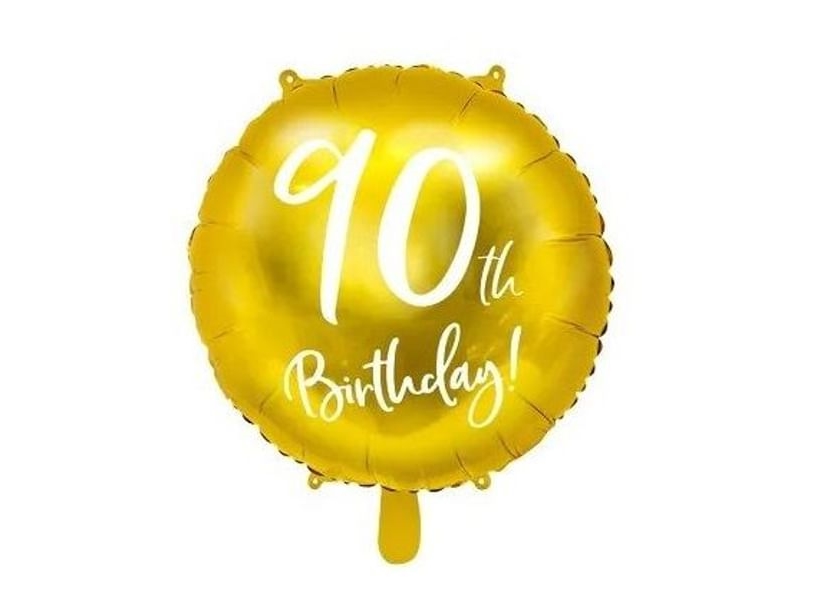 Partydeco 90Th Birthday, Gold, Rund, Folie, Geburtstag, 45 Cm, 50 Stück(E)
