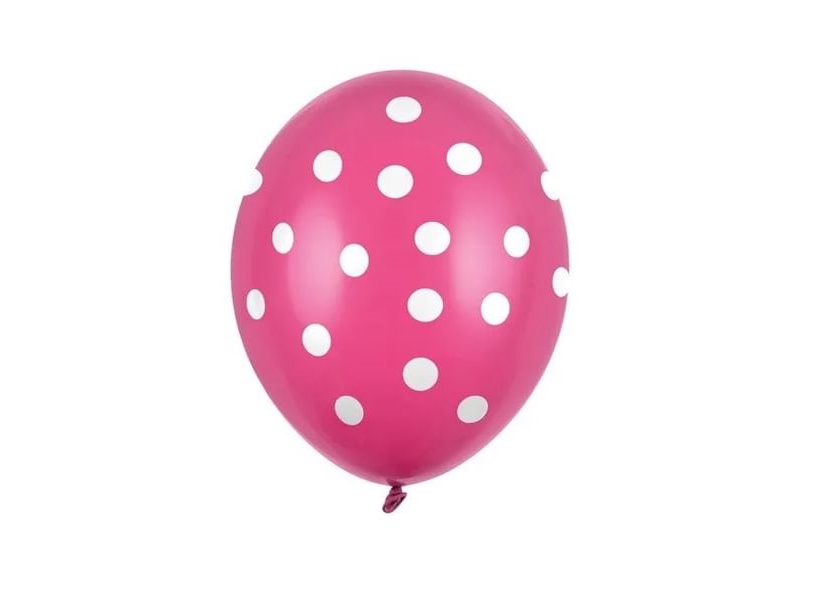 Heiße Rosa Luftballons Mit Weißen Punkten