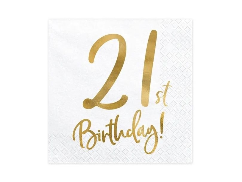 Servietten 21. Geburtstag, Gold