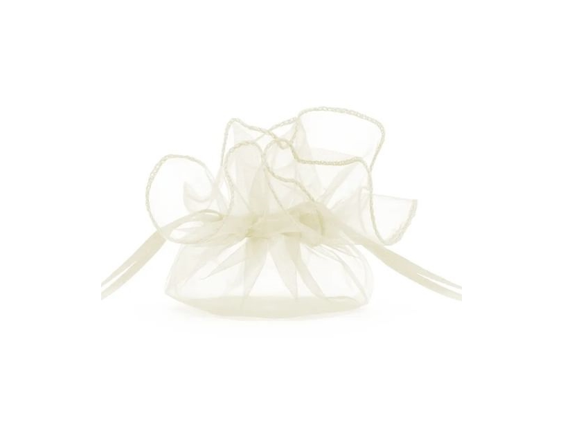 Cremefarbener Organza-Poser, 25 Cm