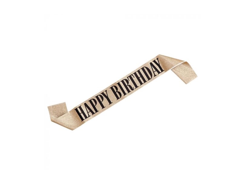 Gold Happy Birthday Schärpe