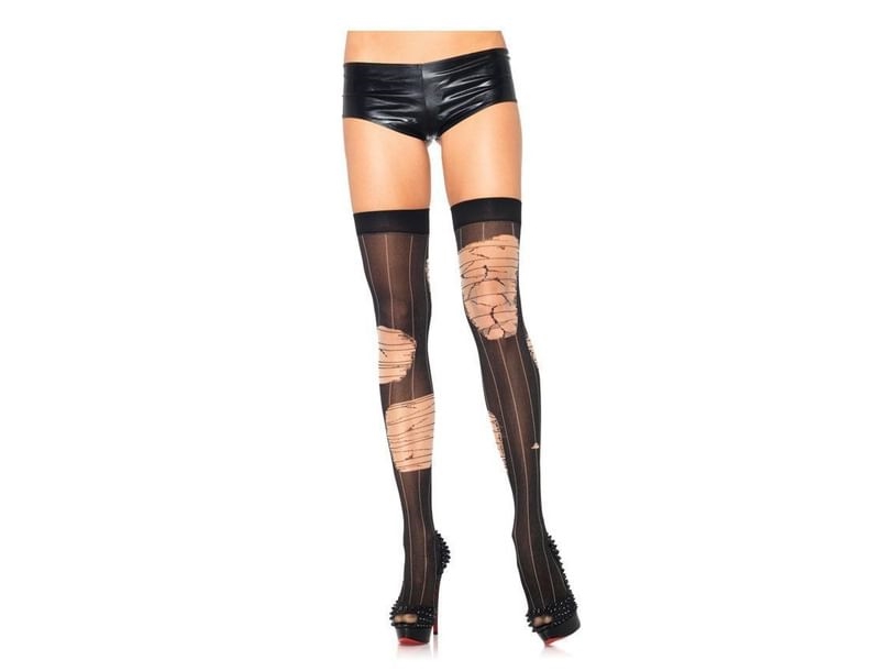 Distressed Striped Stockings