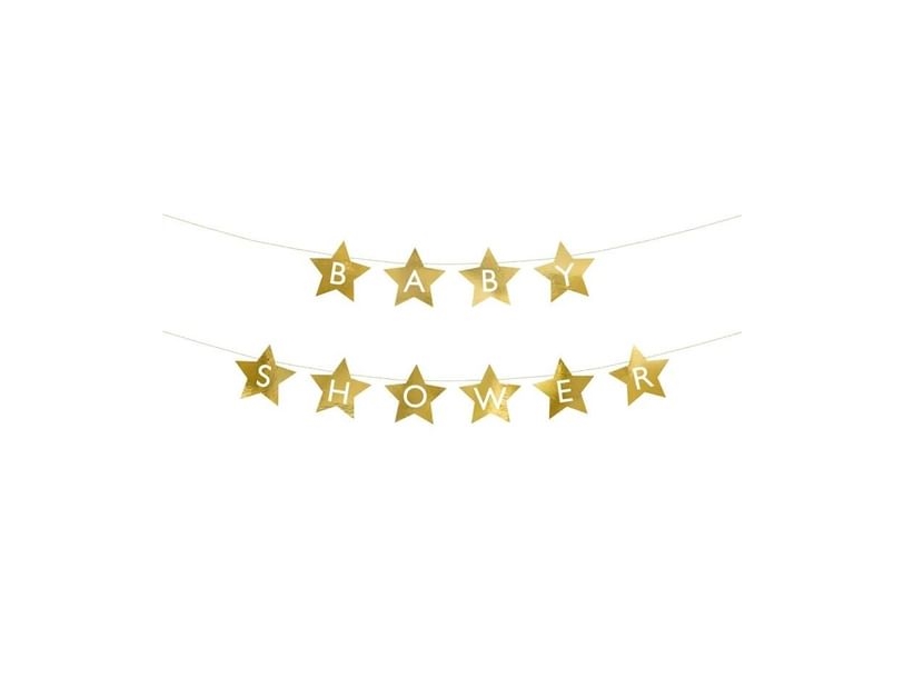 Baby Shower Sterngirlande, Gold