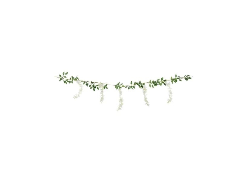 Hvid Wisteria Blomster Guirlande