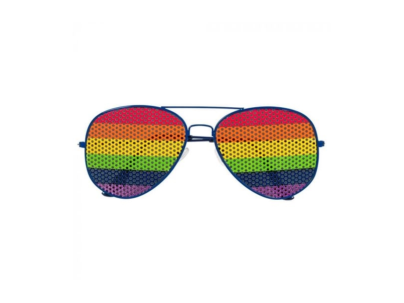 Retro-Brille, Regenbogen-Glas