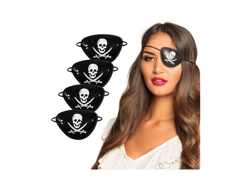 Piraten-Augenklappe, 4 Stück.