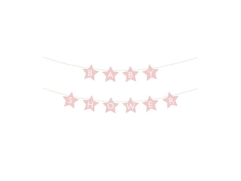 Baby Shower Sterngirlande, Rosa
