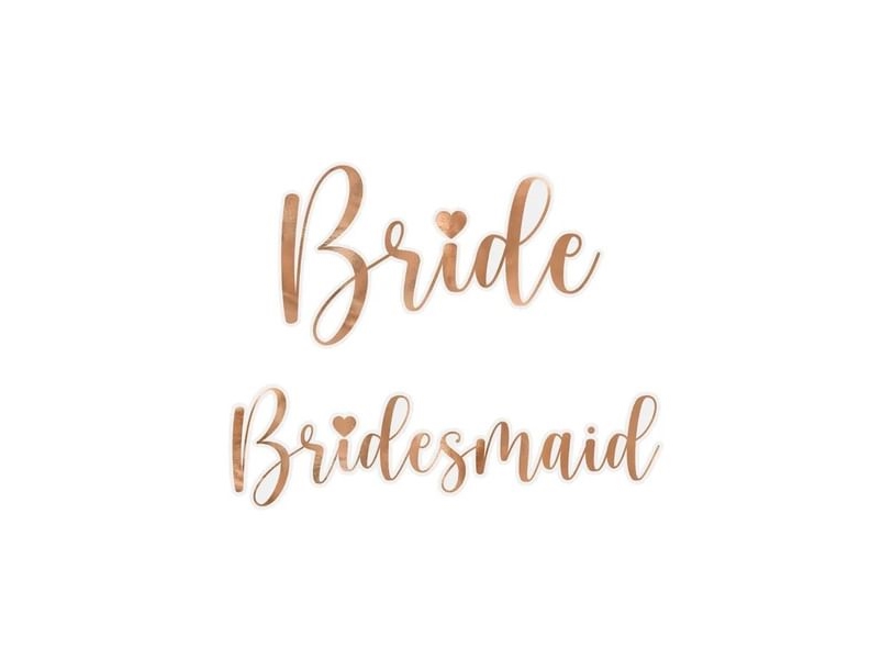 Glas Stickers Bride - Bridesmaid