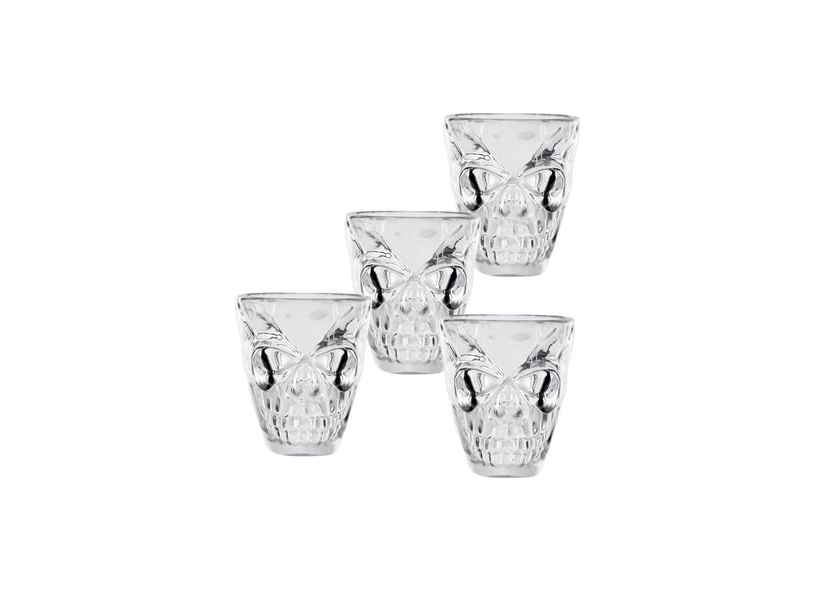 Schädel Shotgläser, 4 Stk.