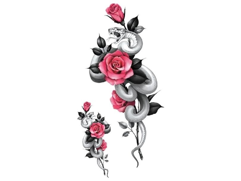 Slange Og Rose Tatoveringer