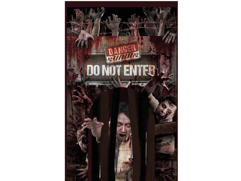 Zombie-Türdekoration Mit Vorhang
