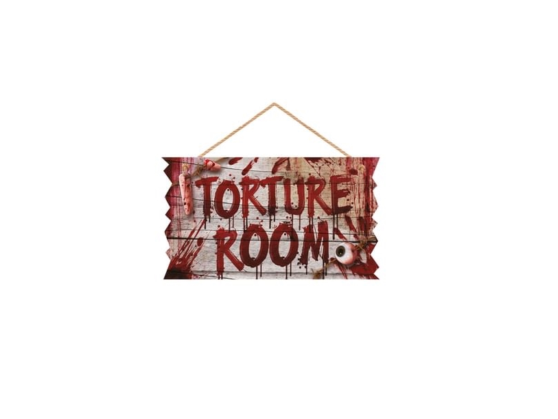 Torture Room Skilt I Træ