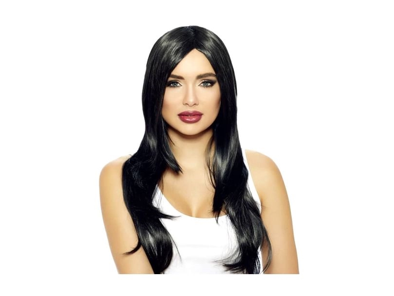 Schwarze Perücke Mit Langen Haaren