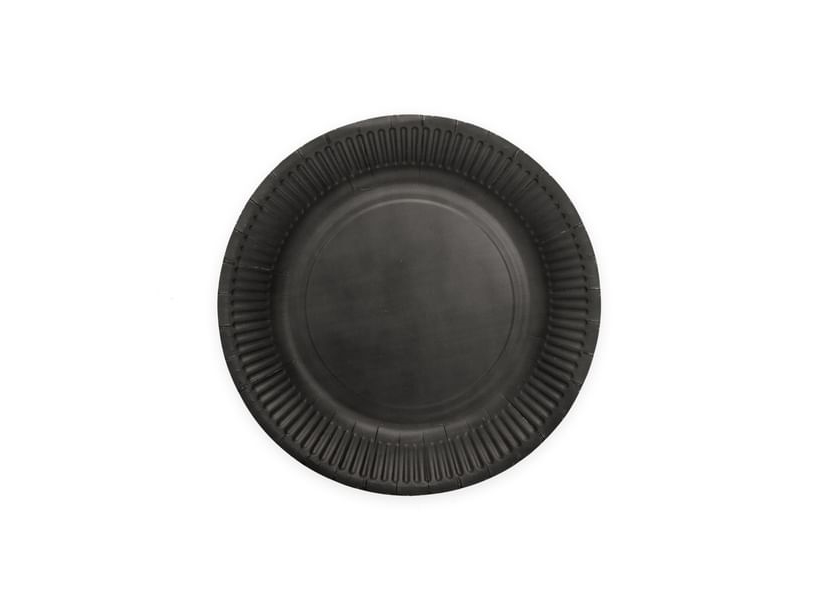 Sorte Paptallerkner, 23Cm 8 Stk