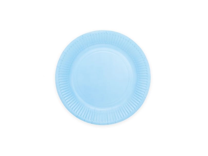 Hellblaue Papp-Teller 18 Cm 8 Stk