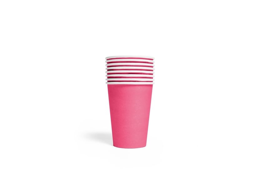 Pinke Pappbecher, 8 Stück
