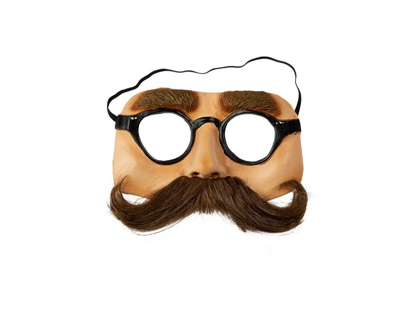 Halvmaske Med Overskæg Og Brille