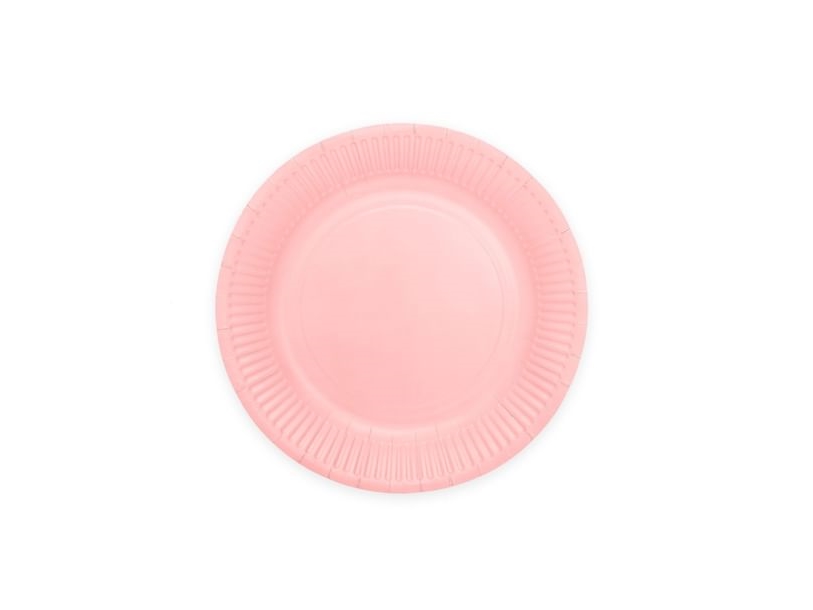 Pink paptallerkner, 23cm 16 stk