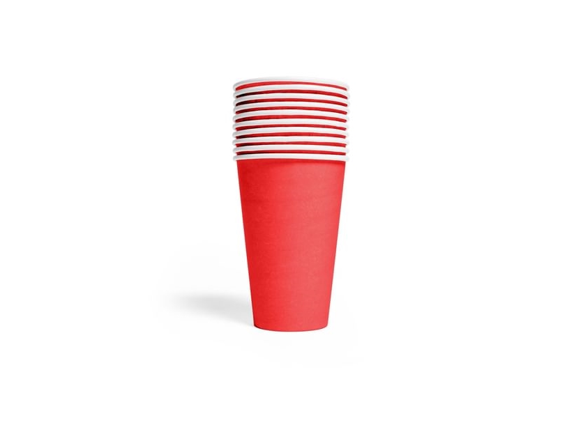 Røde Papkrus, 350Ml 10 Stk