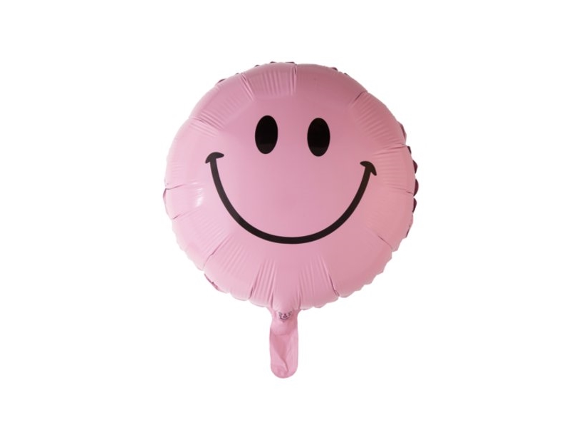 Folienballon, Rosa Emoji-Smiley