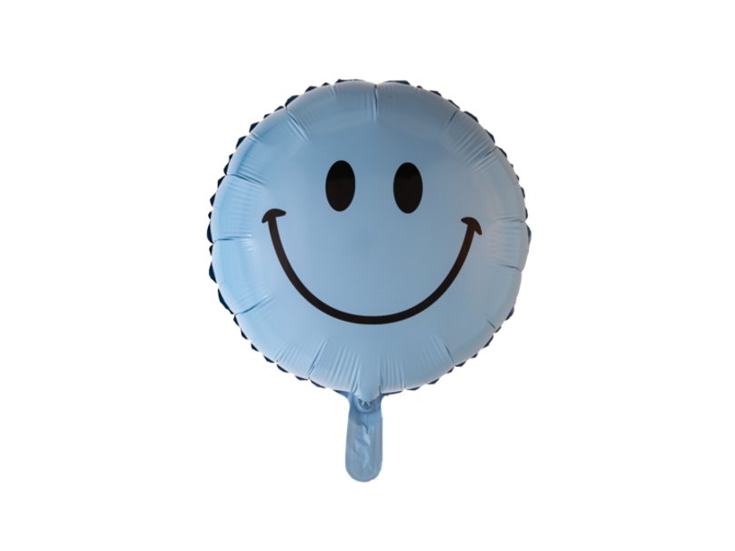 Folienballon, Hellblauer Emoji-Smiley