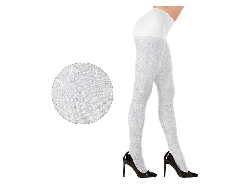 Weiße Strumpfhosen Mit Glitzer Xl