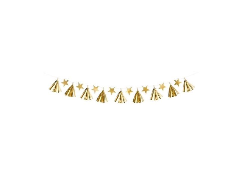 Goldene Fransen- Und Sternengirlande