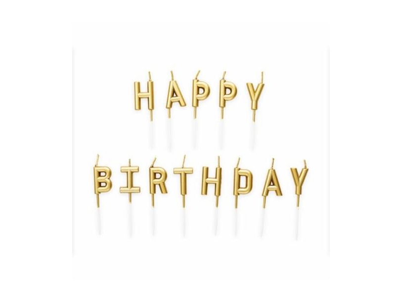 Guld Kagelys Happy Birthday