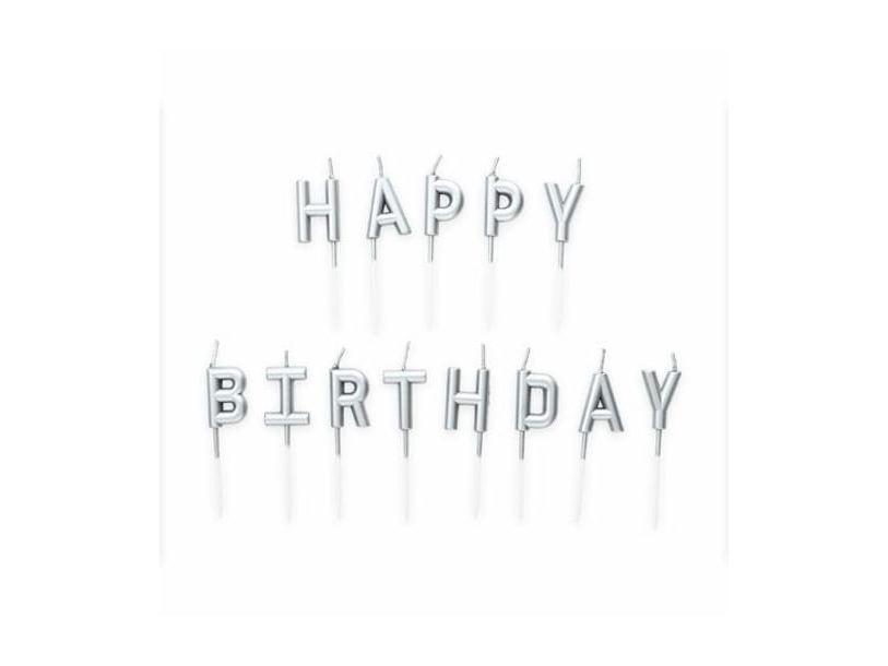 Silberne Kuchenkerze Alles Gute Zum Geburtstag