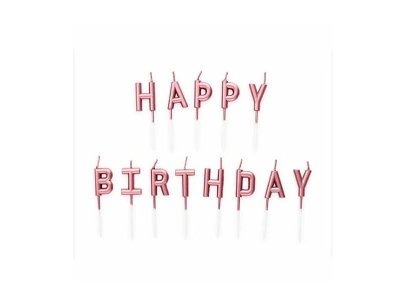Rose Gold Kagelys Happy Birthday