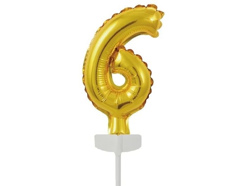 Tortenfolie Ballon 6 Gold