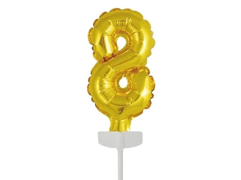 Tortenfolienballon 8 Gold