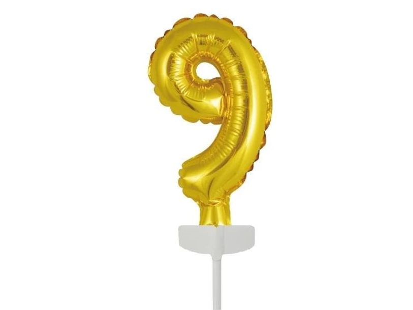 Tortenfolie Ballon 9 Gold