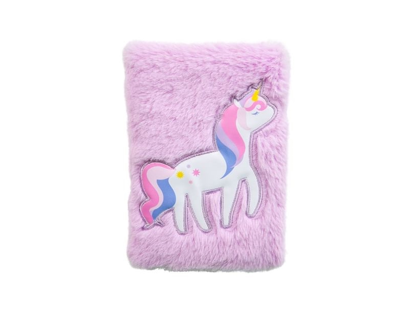 Enhjørning notesbog med plys