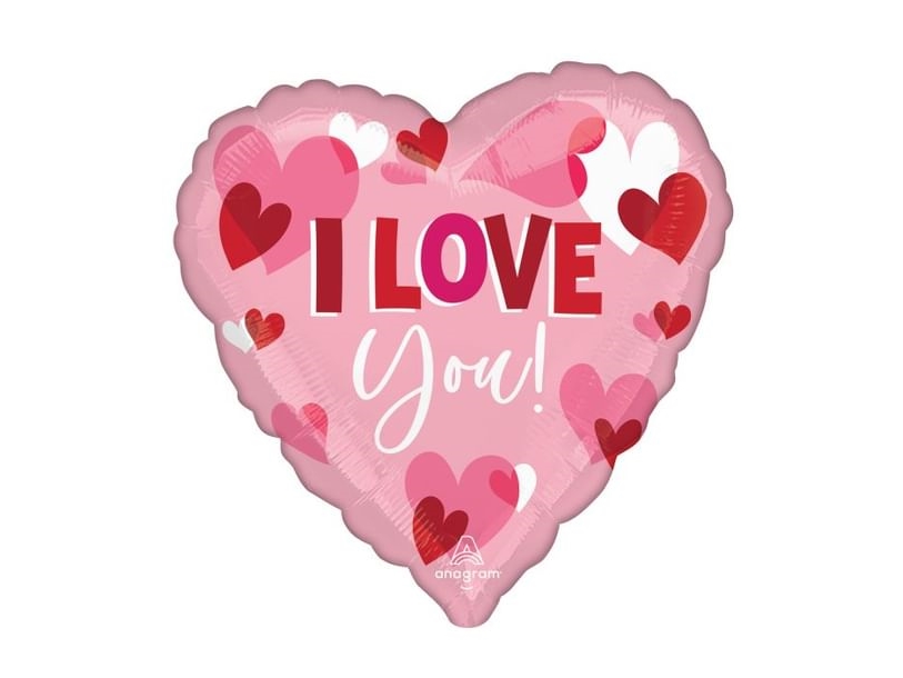 Hjerte Folieballon I Love You, 71 Cm