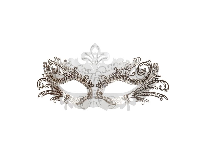 Silberne Halbmaske Mit Stein