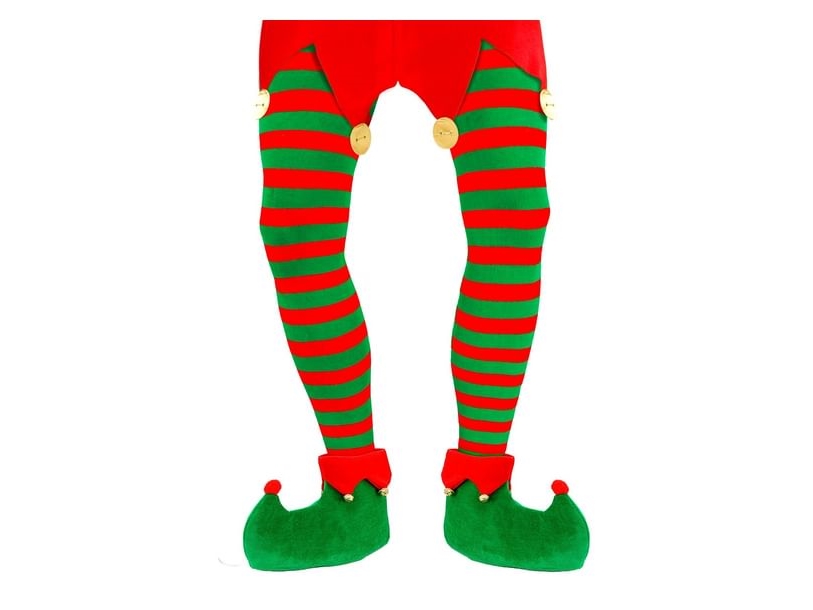 Grün-Rote Gestreifte Strumpfhose Xl
